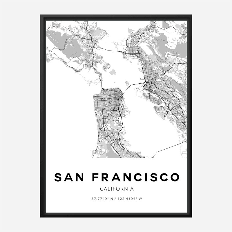 San Francisco California City Map Art Print