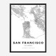 San Francisco California City Map Art Print