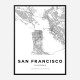 San Francisco California City Map Art Print