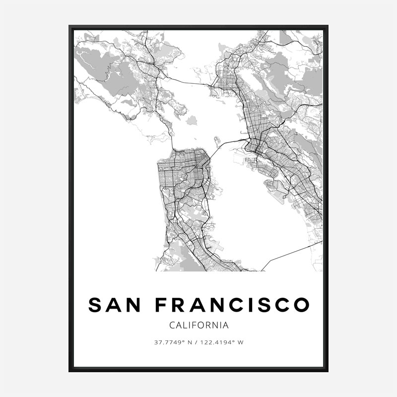 San Francisco California City Map Art Print