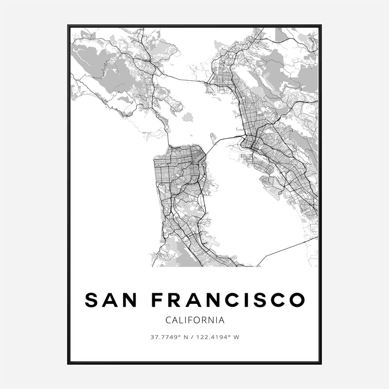 San Francisco California City Map Art Print