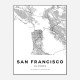 San Francisco California City Map Art Print