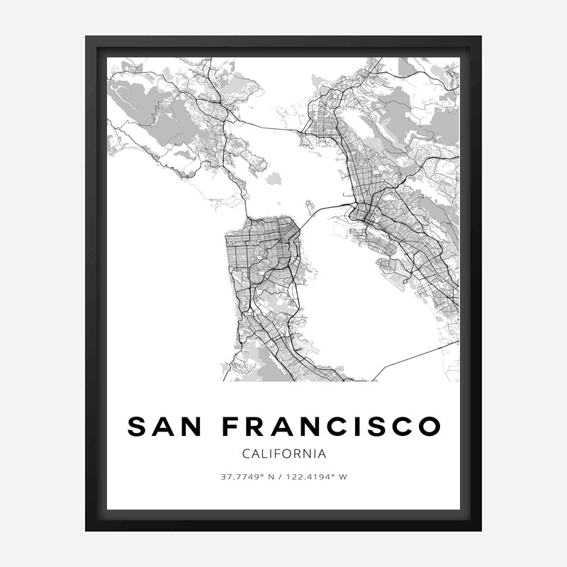 San Francisco California City Map Art Print