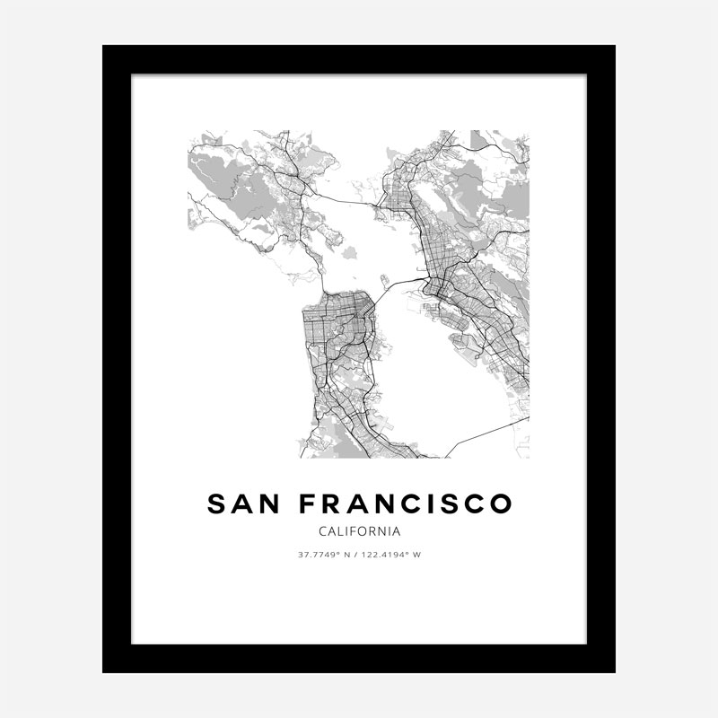 San Francisco California City Map Art Print