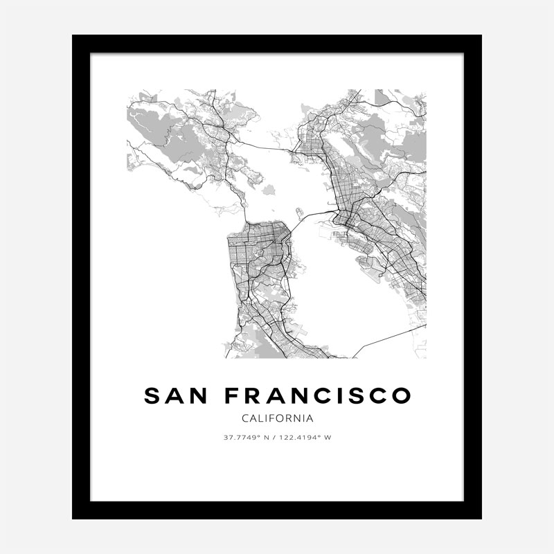 San Francisco California City Map Art Print