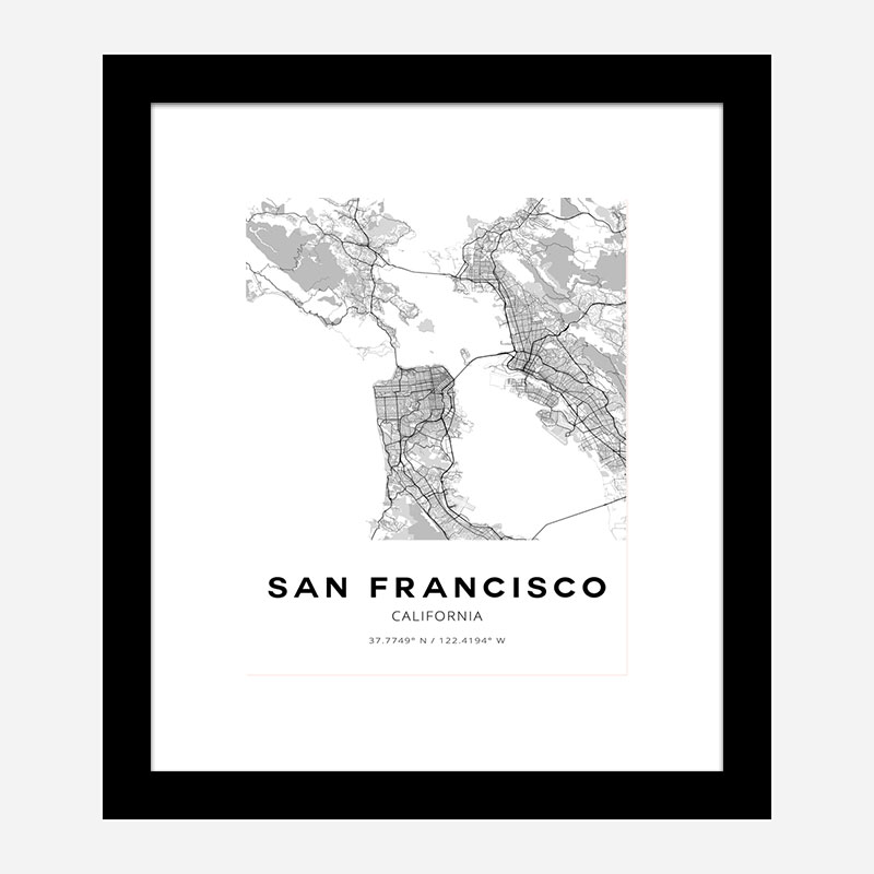 San Francisco California City Map Art Print