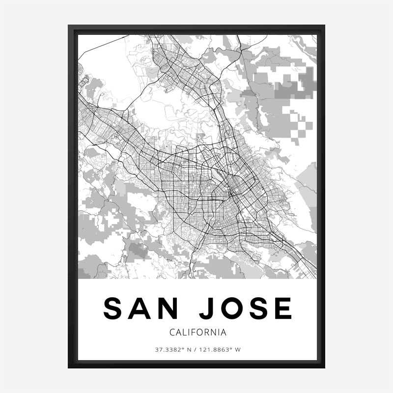 San Jose California City Map Art Print