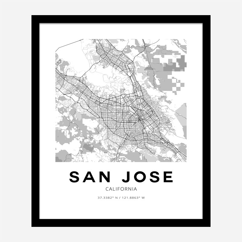 San Jose California City Map Art Print