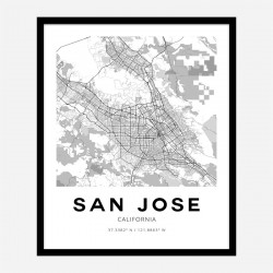 San Jose California City Map Art Print