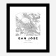 San Jose California City Map Art Print