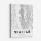 Seattle Washington City Map Art Print