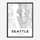 Seattle Washington City Map Art Print