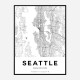 Seattle Washington City Map Art Print