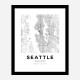 Seattle Washington City Map Art Print