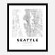 Seattle Washington City Map Art Print