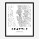 Seattle Washington City Map Art Print