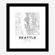 Seattle Washington City Map Art Print