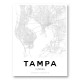 Tampa Florida City Map Art Print