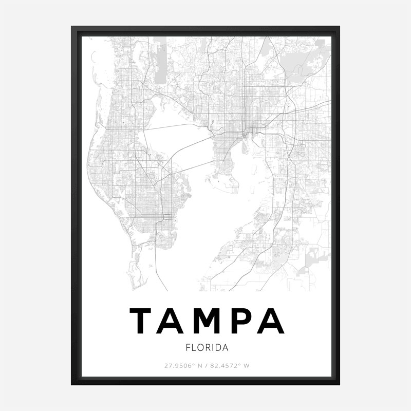 Tampa Florida City Map Art Print