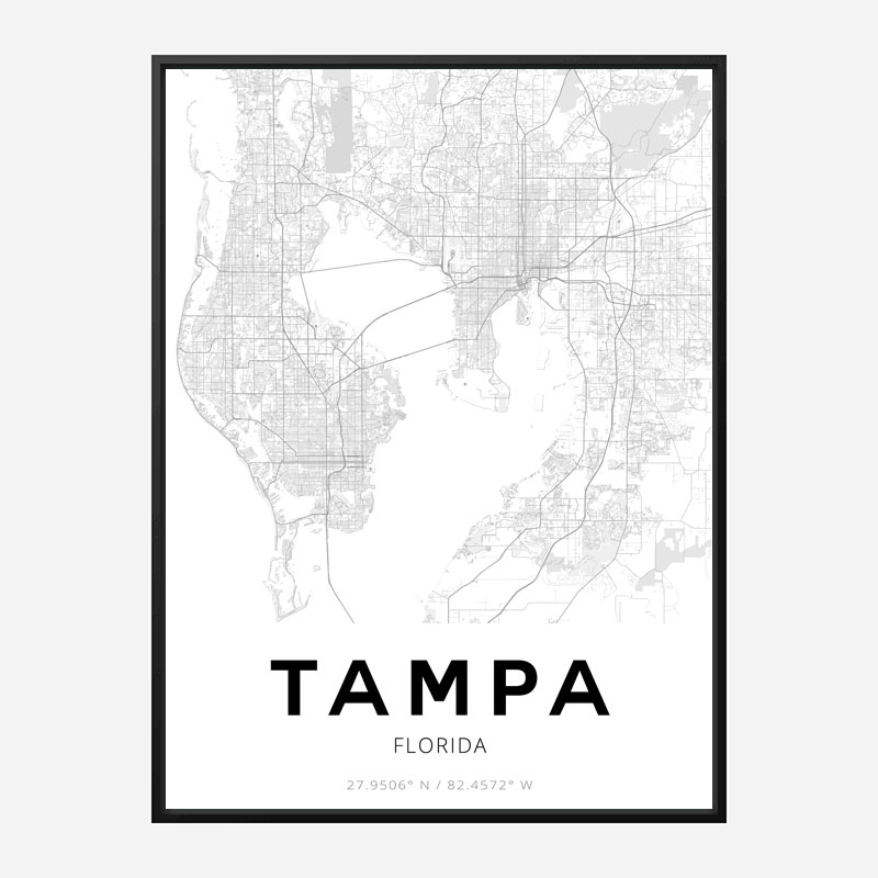 Tampa Florida City Map Art Print