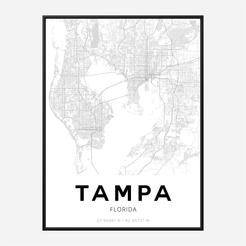 Tampa Florida City Map Art Print