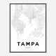 Tampa Florida City Map Art Print