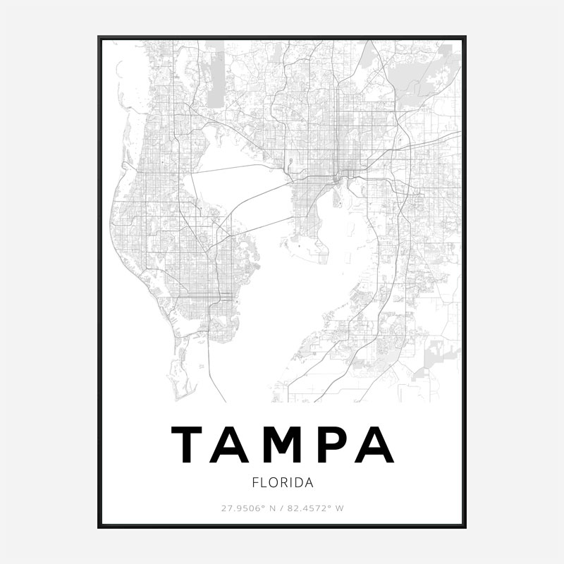 Tampa Florida City Map Art Print