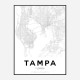 Tampa Florida City Map Art Print