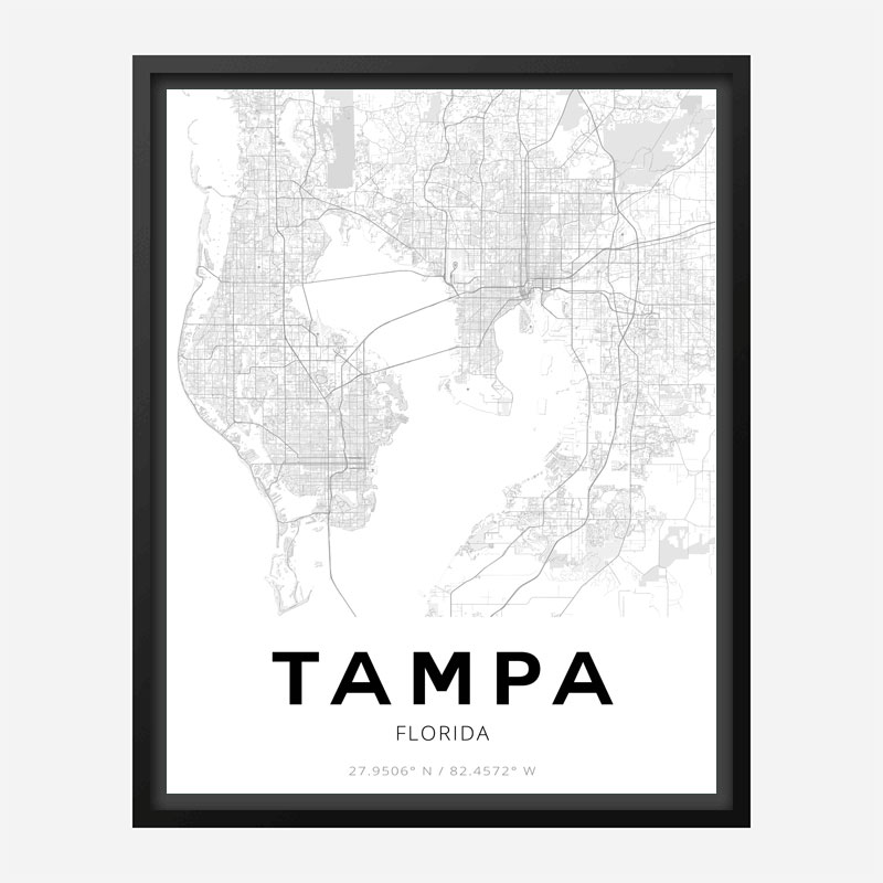 Tampa Florida City Map Art Print