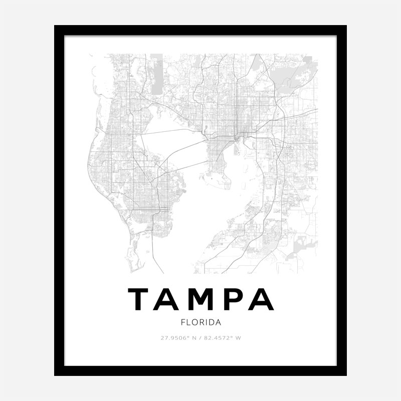 Tampa Florida City Map Art Print