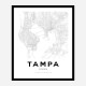 Tampa Florida City Map Art Print