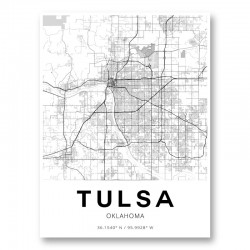 Tulsa Oklahoma City Map Art Print