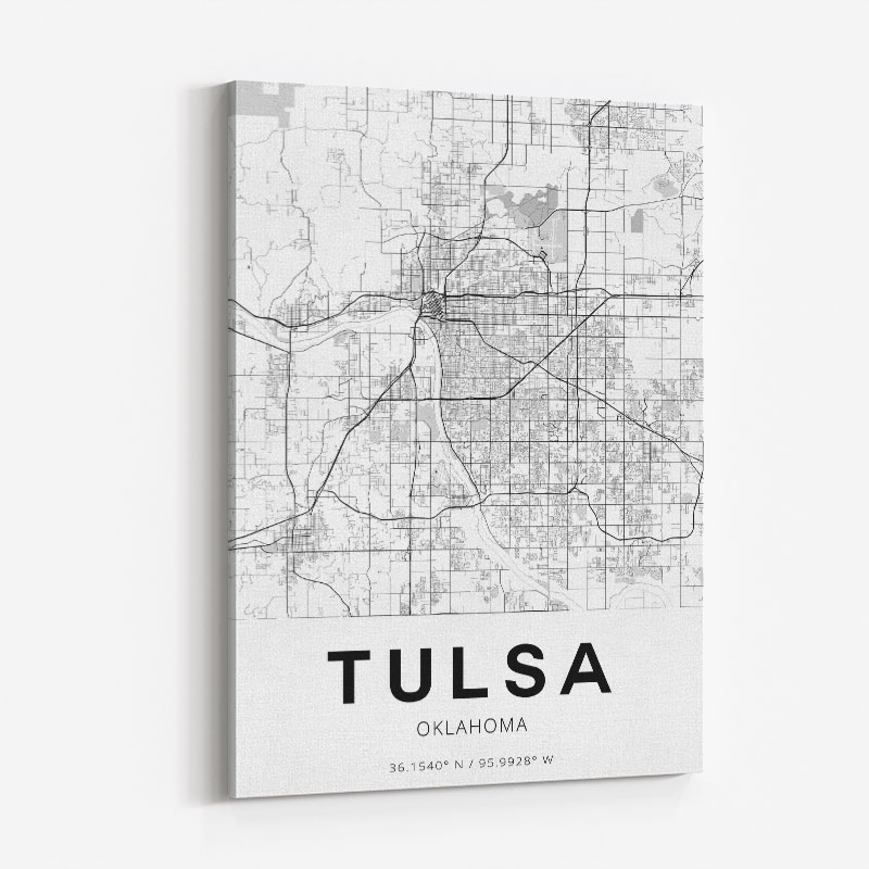 Tulsa Oklahoma City Map Art Print