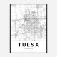 Tulsa Oklahoma City Map Art Print