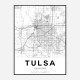 Tulsa Oklahoma City Map Art Print