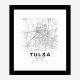 Tulsa Oklahoma City Map Art Print