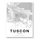 Tucson Arizona City Map Art Print