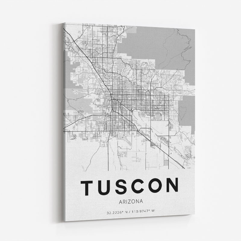 Tucson Arizona City Map Art Print