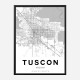 Tucson Arizona City Map Art Print