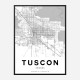 Tucson Arizona City Map Art Print