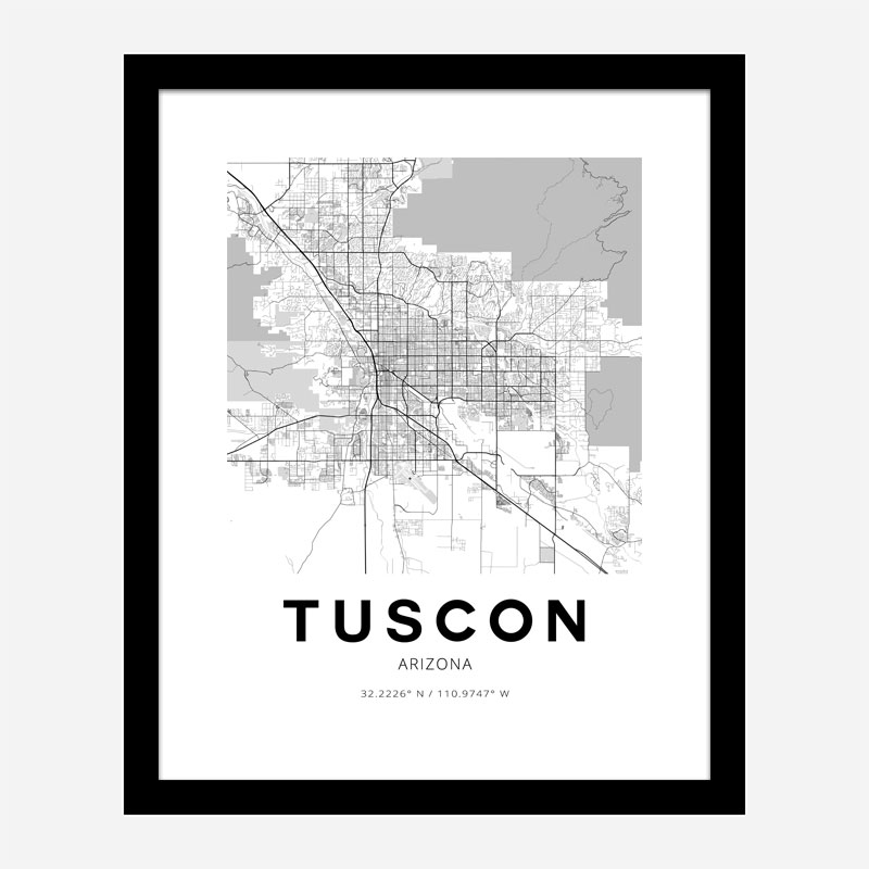 Tucson Arizona City Map Art Print