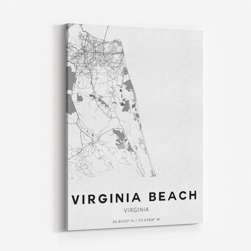 Virginia Beach Virginia City Map Art Print