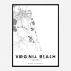 Virginia Beach Virginia City Map Art Print
