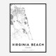 Virginia Beach Virginia City Map Art Print