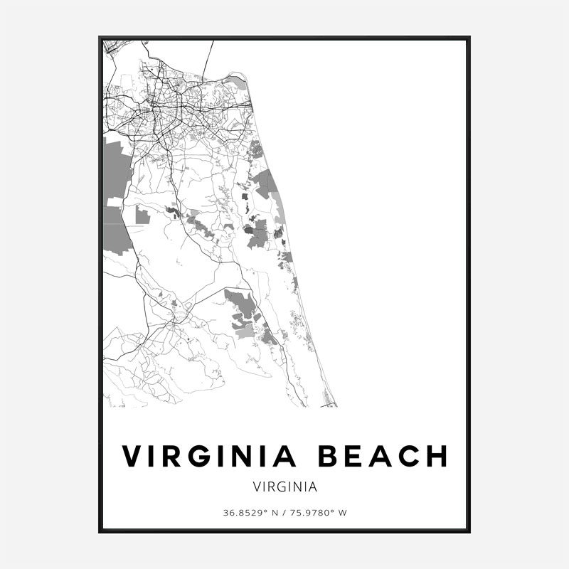 Virginia Beach Virginia City Map Art Print