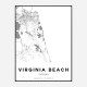 Virginia Beach Virginia City Map Art Print