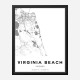 Virginia Beach Virginia City Map Art Print