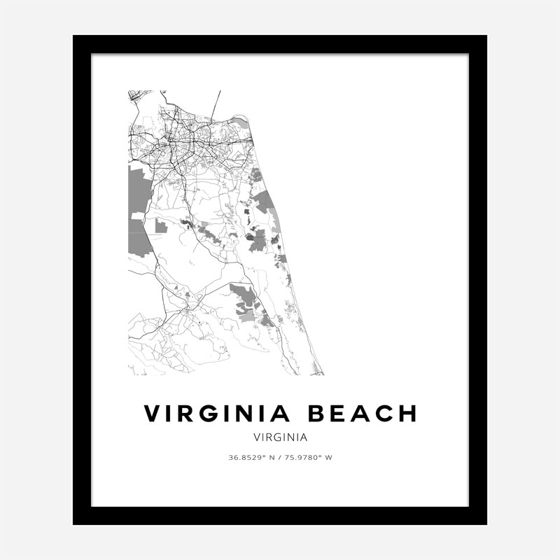 Virginia Beach Virginia City Map Art Print