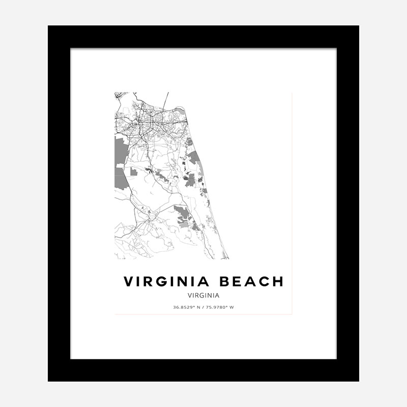 Virginia Beach Virginia City Map Art Print