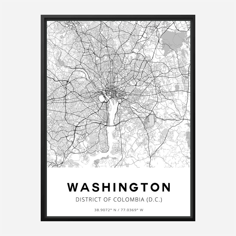 Washington District Of Colombia City Map Art Print